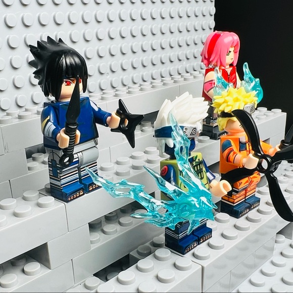4Pcs Naruto Uzumaki Uchiha Sasuke Hatake Kakashi Haruno Sakura Naruto Minifigure - Picture 3 of 6